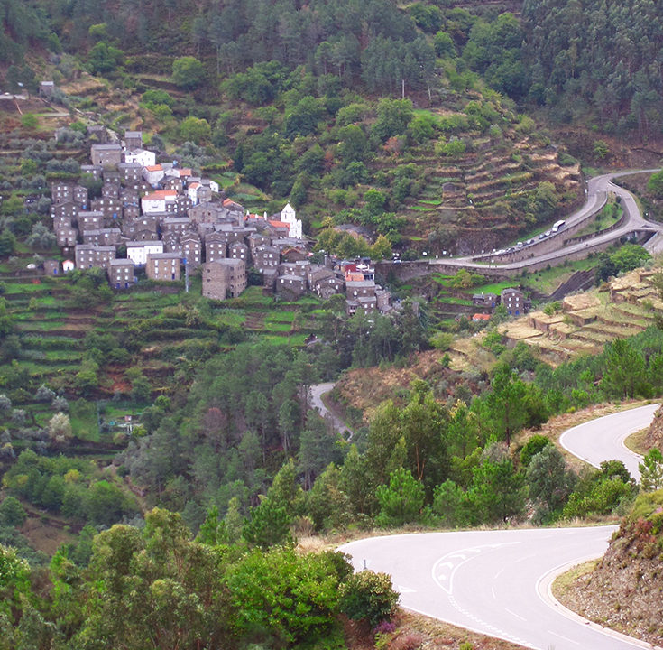 Stone villages in Portugal: View of Piodão