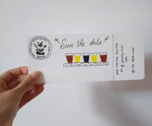 Voucher for craft beer tasting designed by Joana Taborda