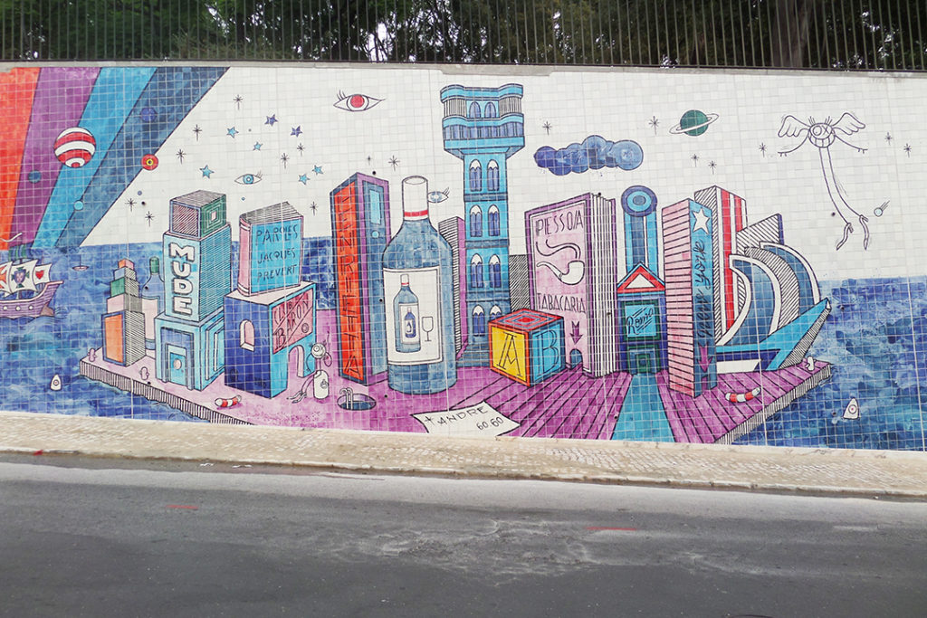 Street art mural by André Saraiva in Lisbon